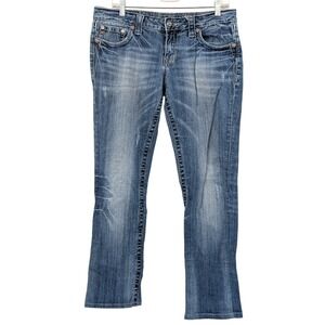 Miss Me Bootcut‎ Jeans Women's 31x28 Embroidered Angel Wing Pocket Rhinestone